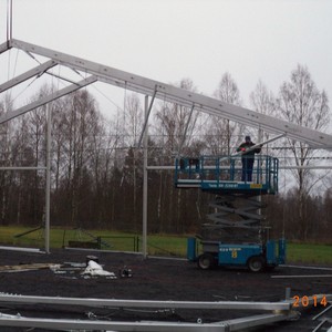 Lite bilder p nr polackerna byggde upp Grnshallen den 15 december 2014